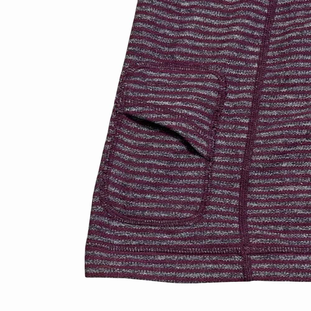 Lululemon Run: Turn Around Long Sleeve Shirt Black Swan Heathered Plum Womens 10
